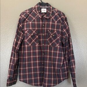 Wrangler Men's Plaid Shirt - Red and Black